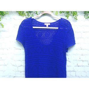 Lilly Pulitzer | Long Short Sleeve Knit Dress Cover Up Blue Size Large